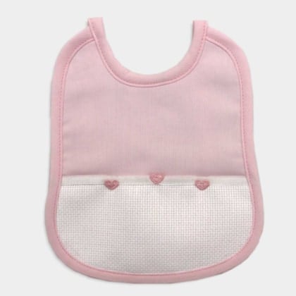 Bib with little hearts - Pink