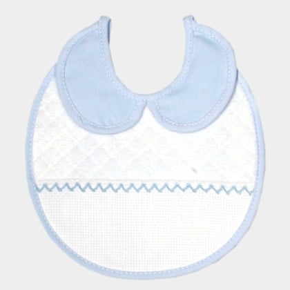 Round bib with collar - Blue