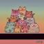 Kitchen towel - A.Mici - Rainbow on Black