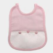 Bib with little hearts - Pink