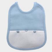 Bib with little hearts - Baby Blue