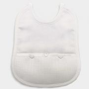 Bib with little hearts - White