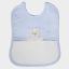 Bib with aida canvas pocket - Teddy Bear - Blue