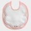 Round bib with aida cloth front - Pink