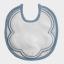 Round bib with aida cloth front - Blue