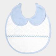 Round bib with collar - Blue