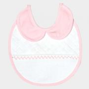 Round bib with collar - Pink