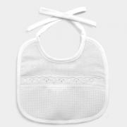 Linen blend bib - White