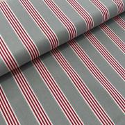 La vie en Rose - Red Stipes on Grey - 45x110cm.