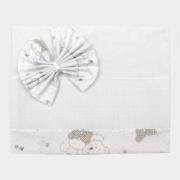 Ser for Crib- Teddy Bears Lurex - White (2pcs)
