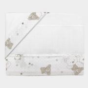 Set for the Bed- Teddy Bears Lurex - White (2pcs)