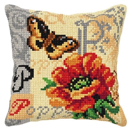 Cushion - Poppy And Butterfly