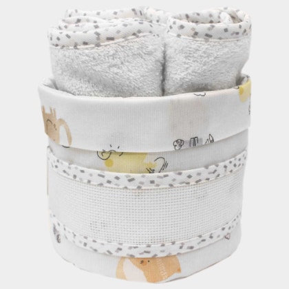 Storage Basket with Wipes- Animaletti - Grey