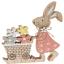 Easter Bunny with flowers in wood