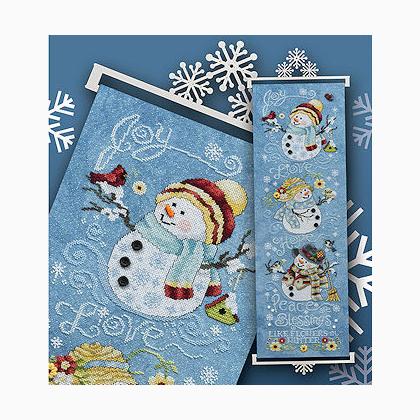 Fabric Holder - 9\" White Snowflakes