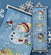 Fabric Holder - 9" White Snowflakes