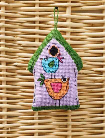 Purple birdhouse