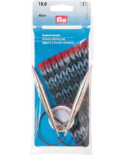 Circular knitting needles - 10 mm - silver-coloured