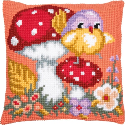 Cushion - Bird on Mushroom