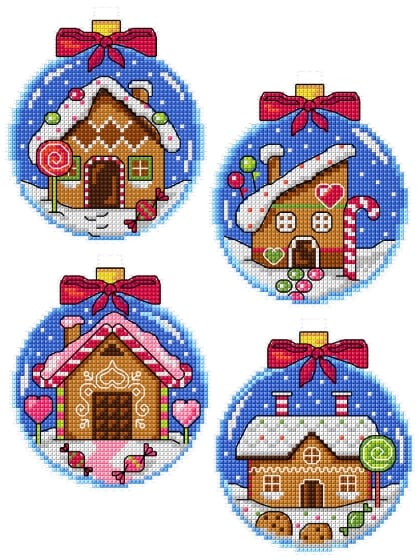 Gingerbread Houses Baubles II (4)