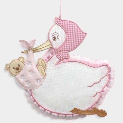Stork Birth Ribbont - Pink