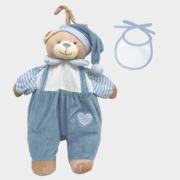 Pajama Carrier Bear with Bib to Embroider - Blue
