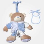 Accordion Bear Carillon with Decorative Bib to Embroider - Blue
