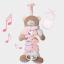 Accordion Bear Carillon with Decorative Bib to Embroider - Pink
