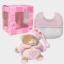 Gift set: Mini bear and bib to cross stitch - Pink