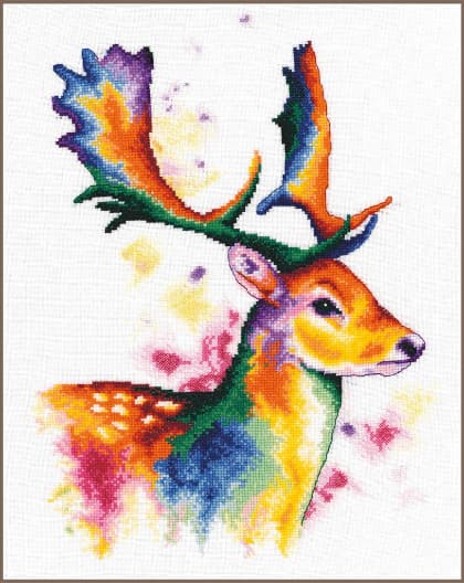 Deer in rainbow colours