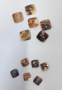 Square nacre buttons