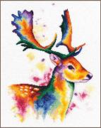 Deer in rainbow colours