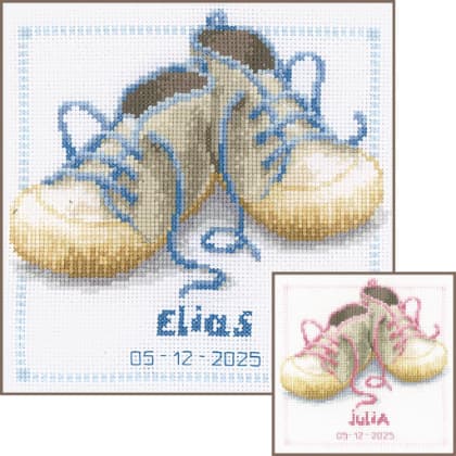 Shoes with pink-blue laces