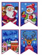 Christmas flags - blue (4)