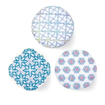 Kit Sashiko Hitomezachi Olympus - 3 blue brooches