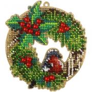 Wreath with robin