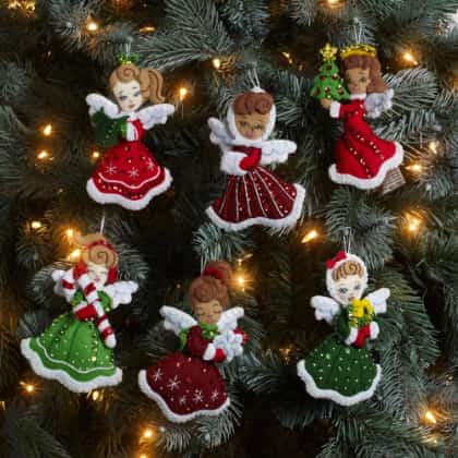 Felt Ornaments Applique Kit - Christmas Angels