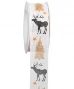 Ribbon - Deer Garden - White (5 mt)