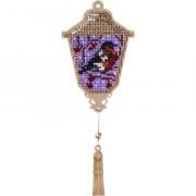 Lantern with robin - Lilac