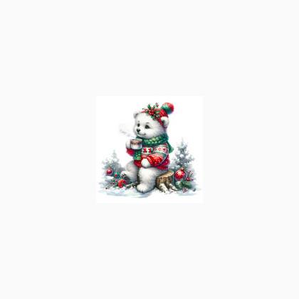 Christmas Bear Magnet (Bear With Coffee)