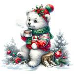Christmas Bear Magnet (Bear With Coffee)