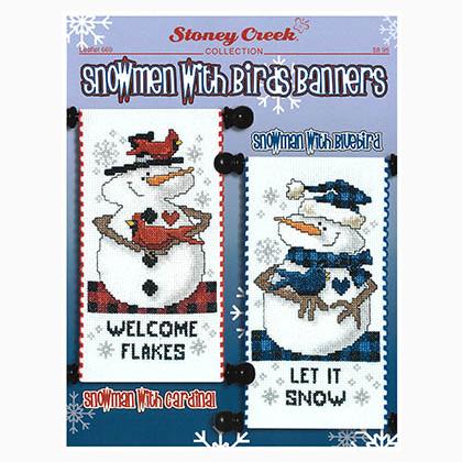 Snowmen With Birds Banners