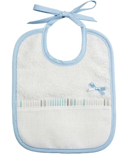 Rectangular terrycloth baby bib - Baloon Tales - Sky blue