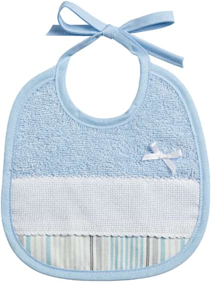 Classic Terrycloth Baby Bib - Baloon Tales - Sky blue