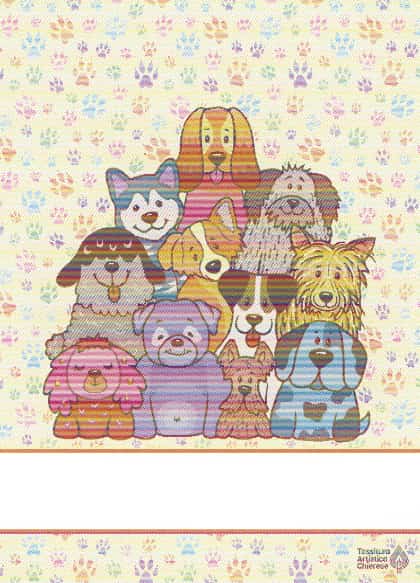 Kitchen towel - Wooff - Coloured footprints