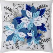 Winter Blue Poinsettia - Felt Cushion Kit