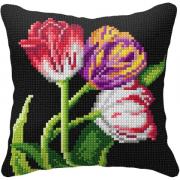 Cushion - Tulips on Black