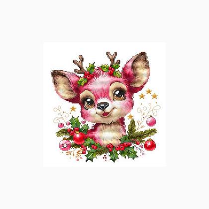 Christmas Pink Reindeer Magnet