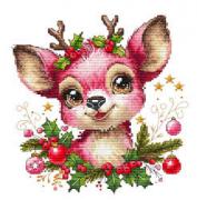 Christmas Pink Reindeer Magnet