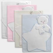Fleece Blanket - Teddy Bear - Cream